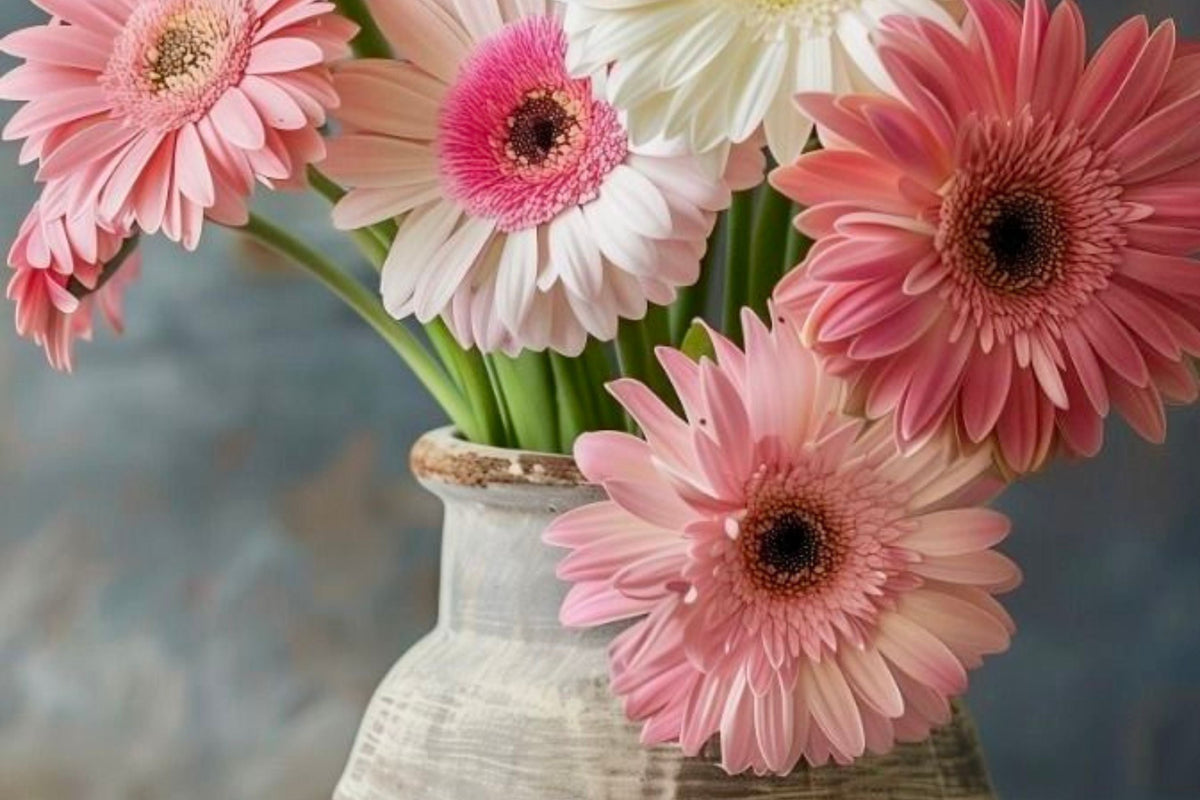 White & Pink Gerbera Daisy Seeds, 200+ Flower Seeds, Large Blooms, Pollinator-Friendly, Full Sun, Cut Flower Garden