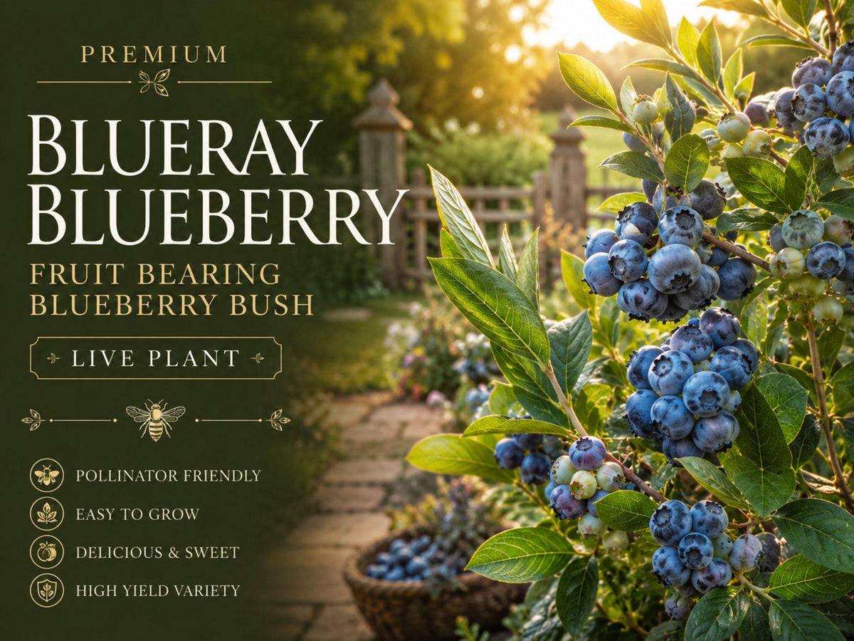 2 Blueberry Seedlings Live Plants – Vaccinium corymbosum Fruit Bearing Garden Bush