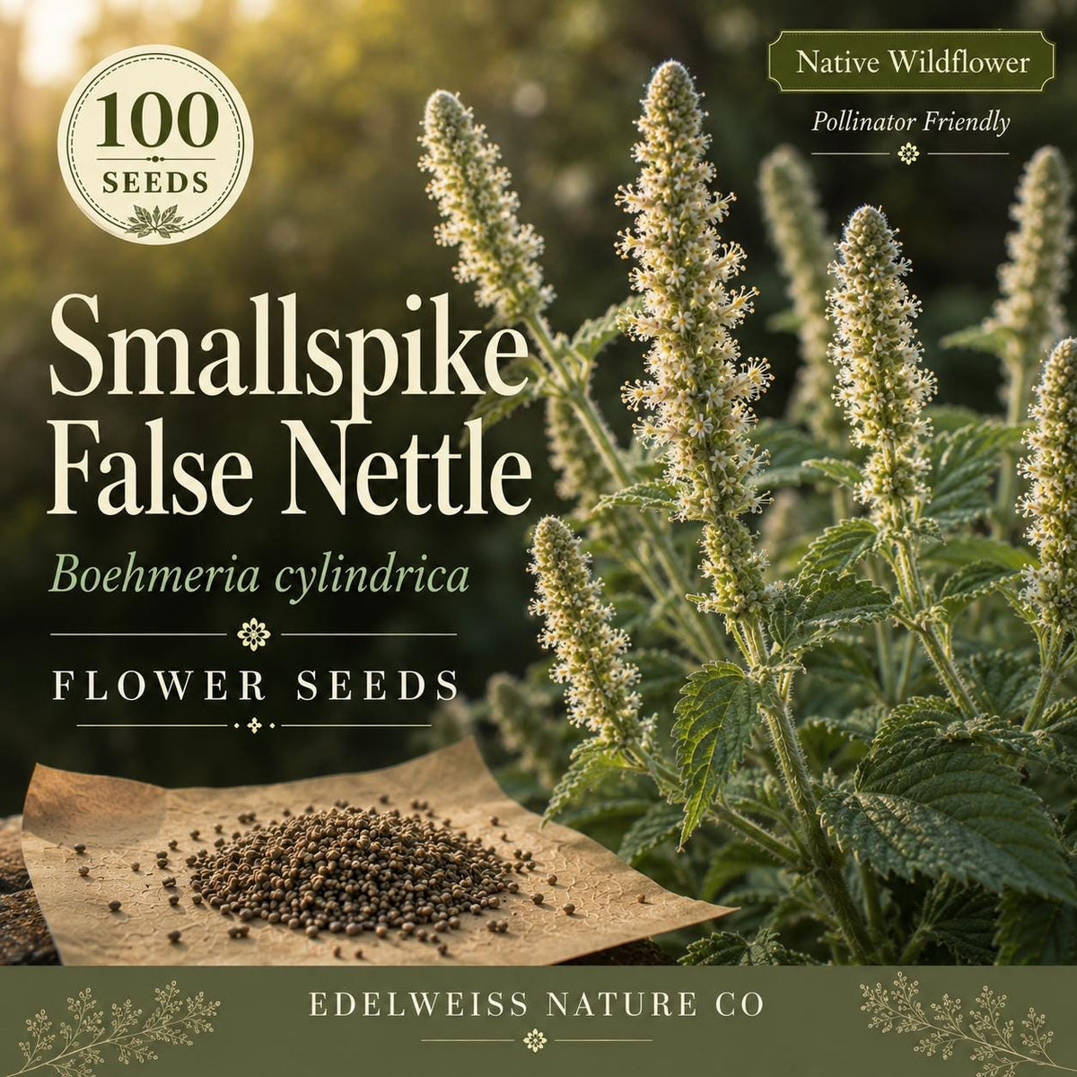 Boehmeria Cylindrica Seeds – Smallspike False Nettle Native Wildflower (100 Seeds)