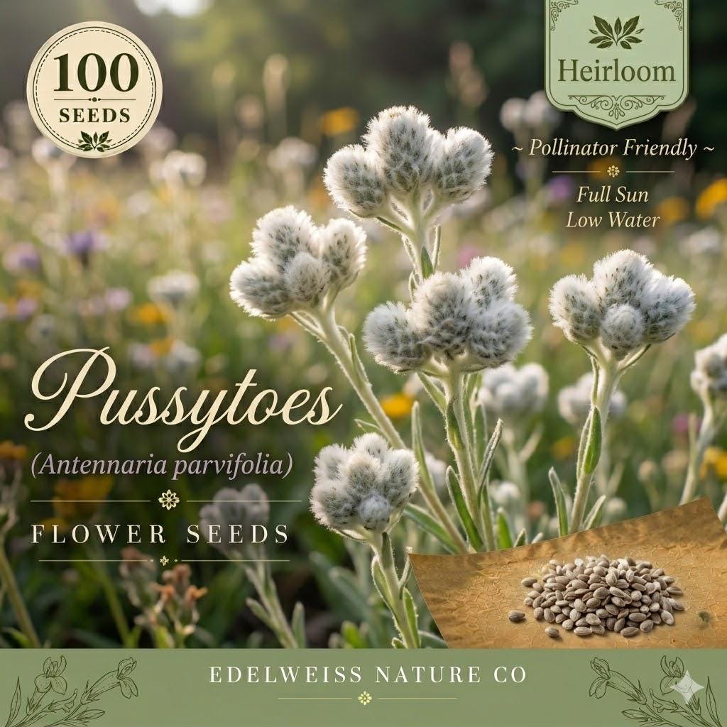 Antennaria Parvifolia Seeds – 100 Pussytoes Native Groundcover Wildflower