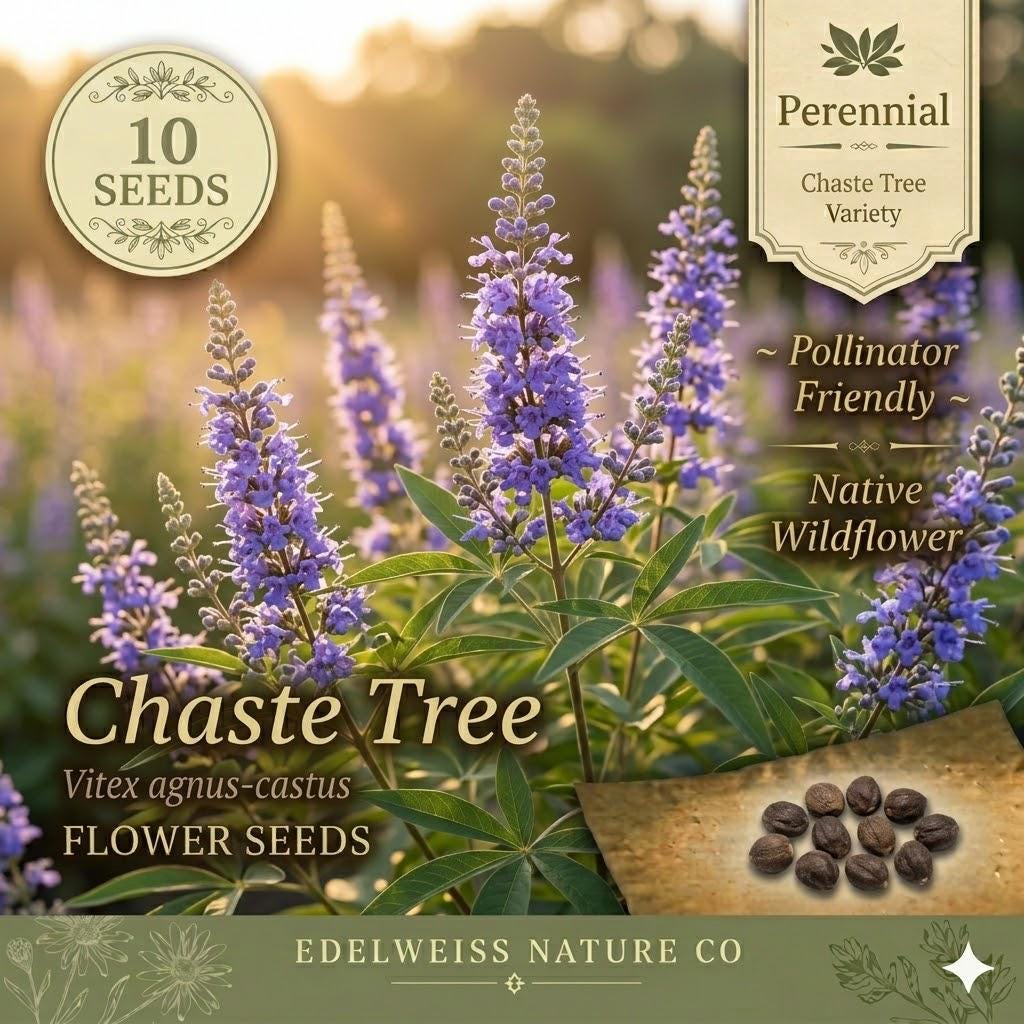 Chaste Tree Seeds – 10 Vitex Agnus-Castus Flowering Shrub Seeds