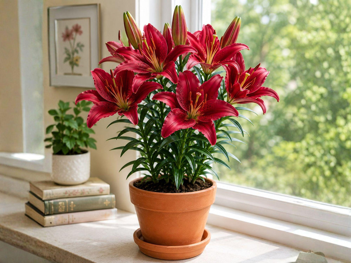 3 Red Country Oriental Lily Bulbs - Crimson Lilium Hardy Perennial Flower