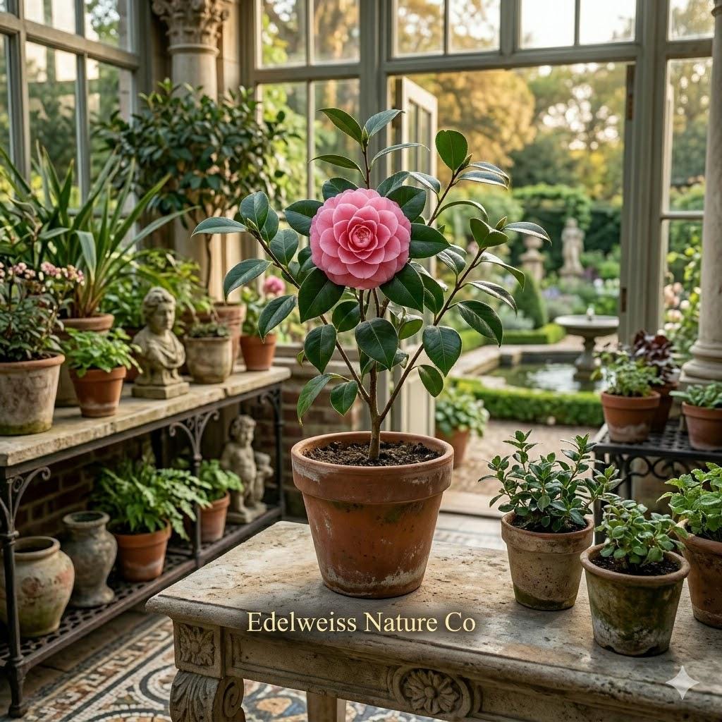1 Pink Perfection Camellia Japonica Starter Plant | Pink Flowering Evergreen Shrub