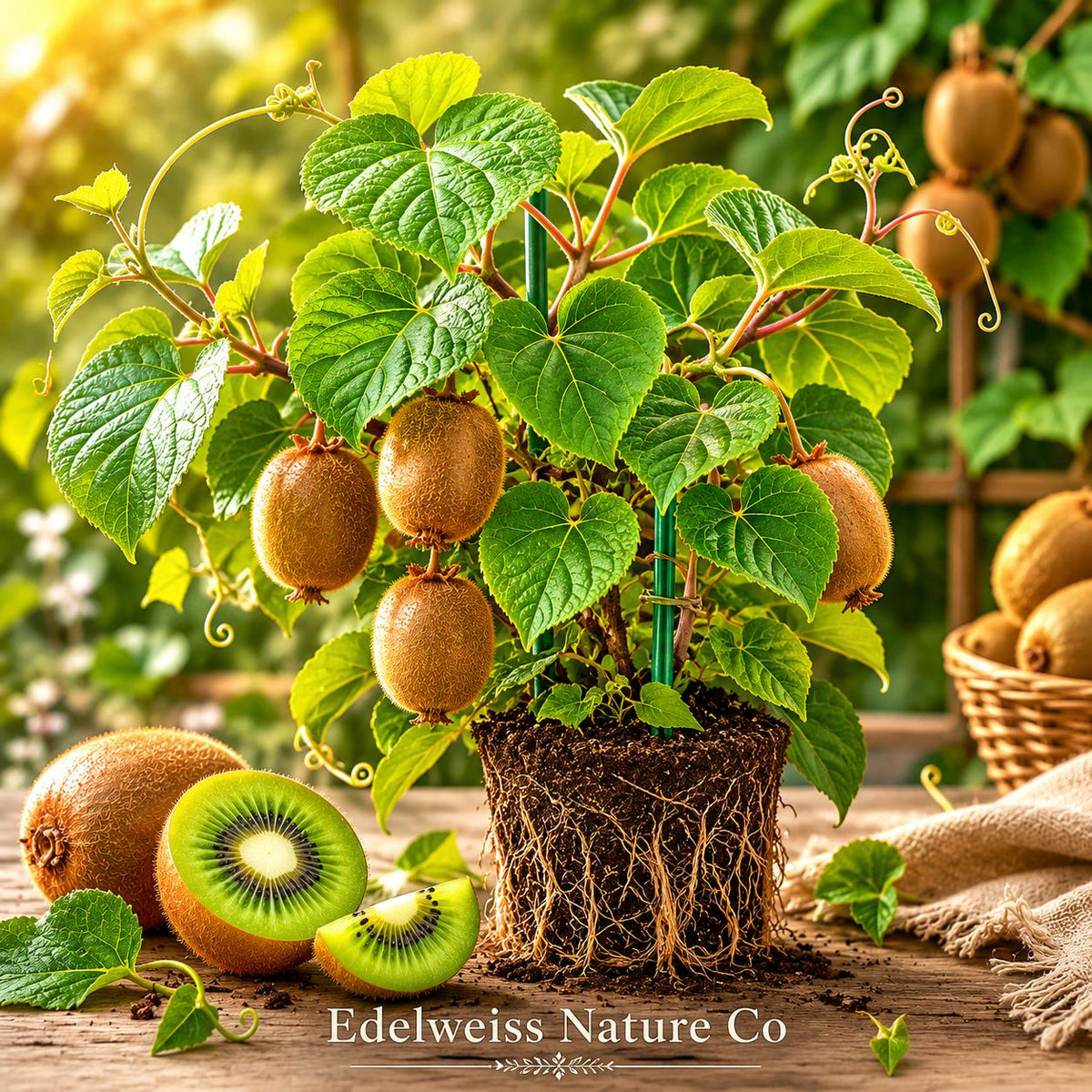1 Vincent Kiwi Starter Plug | Actinidia chinensis Bare Root Kiwi Vine | Edible Garden Fruit Plant