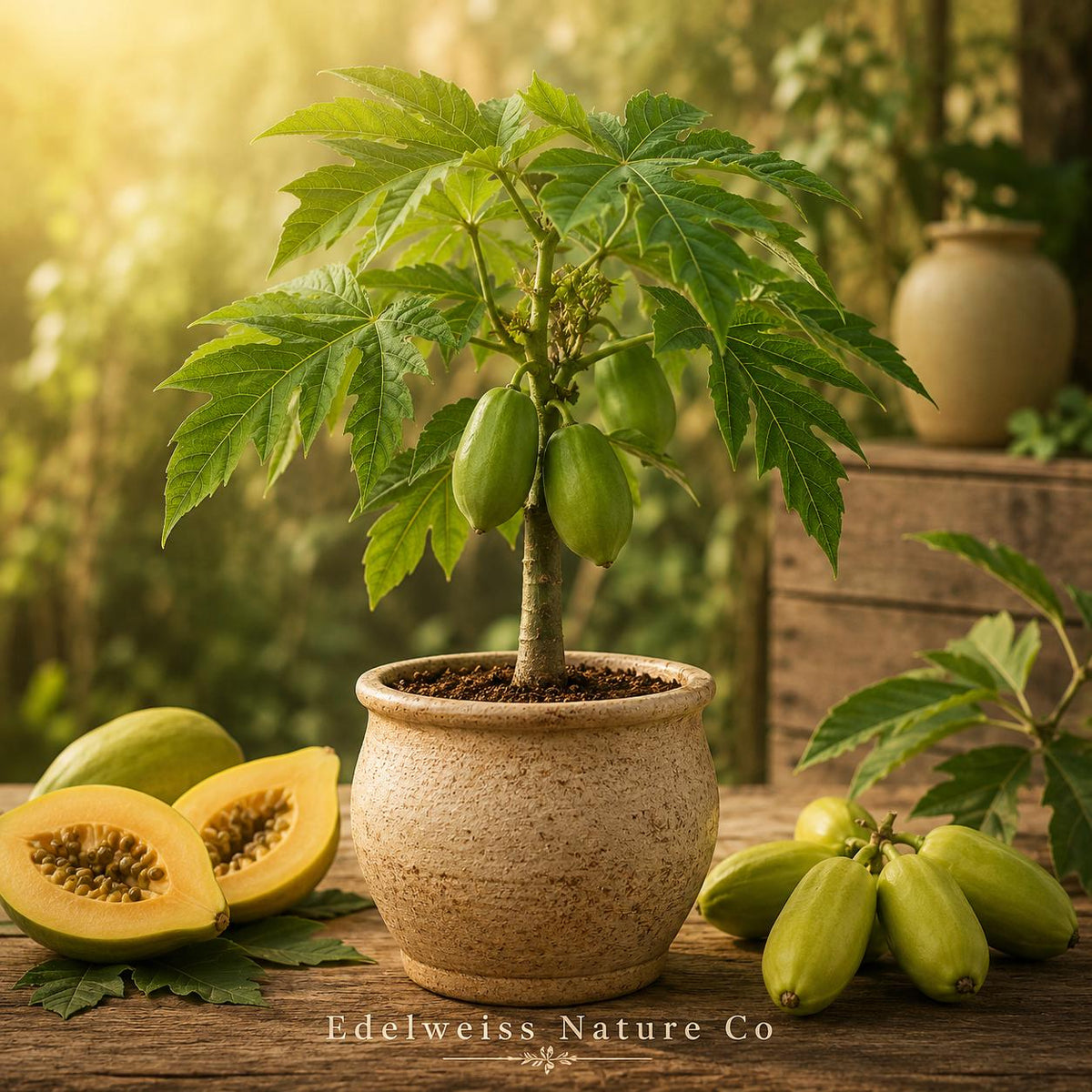 Mountain Papaya Babaco Starter Plug | Vasconcellea heilbornii Bare Root Plant