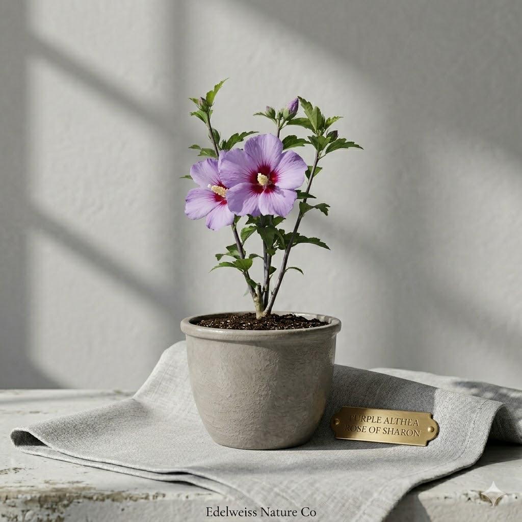 1 Purple Althea Hibiscus Rose of Sharon Bare Root Plant | Hardy Summer Blooming Shrub