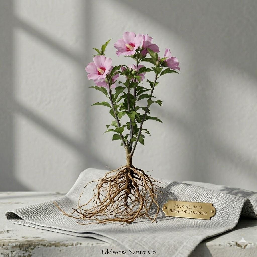 3 Pink Althea Rose of Sharon Hibiscus Bare Root Plants 12-24" Starter Shrub