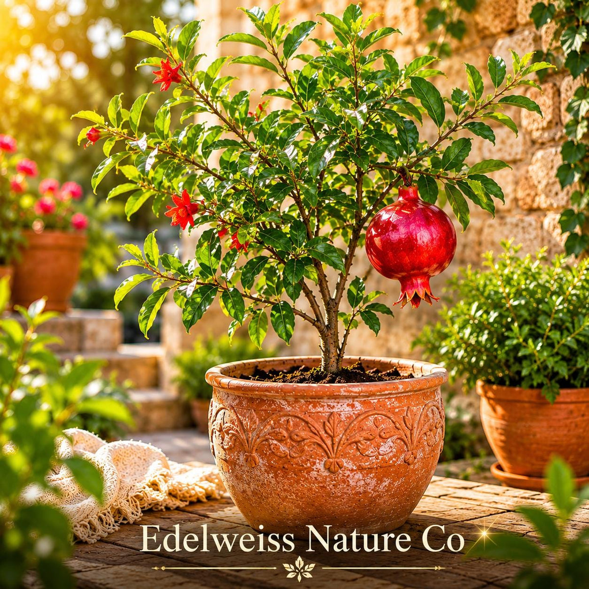 Parfianka Pomegranate Starter Plants | Punica granatum Live Fruit Tree (5 Pack)