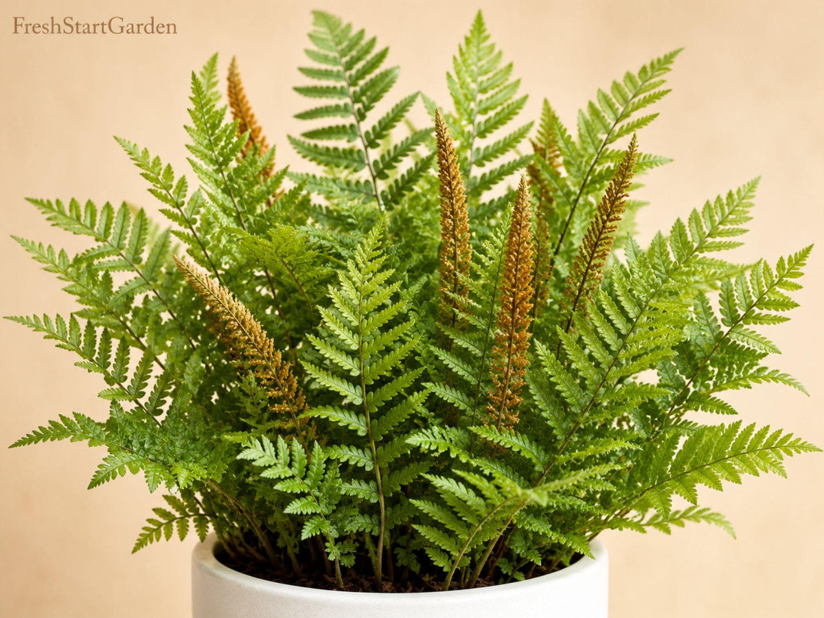 3 Cinnamon Fern Bare Roots - Osmunda cinnamomea Native Shade Fern for Woodland Gardens