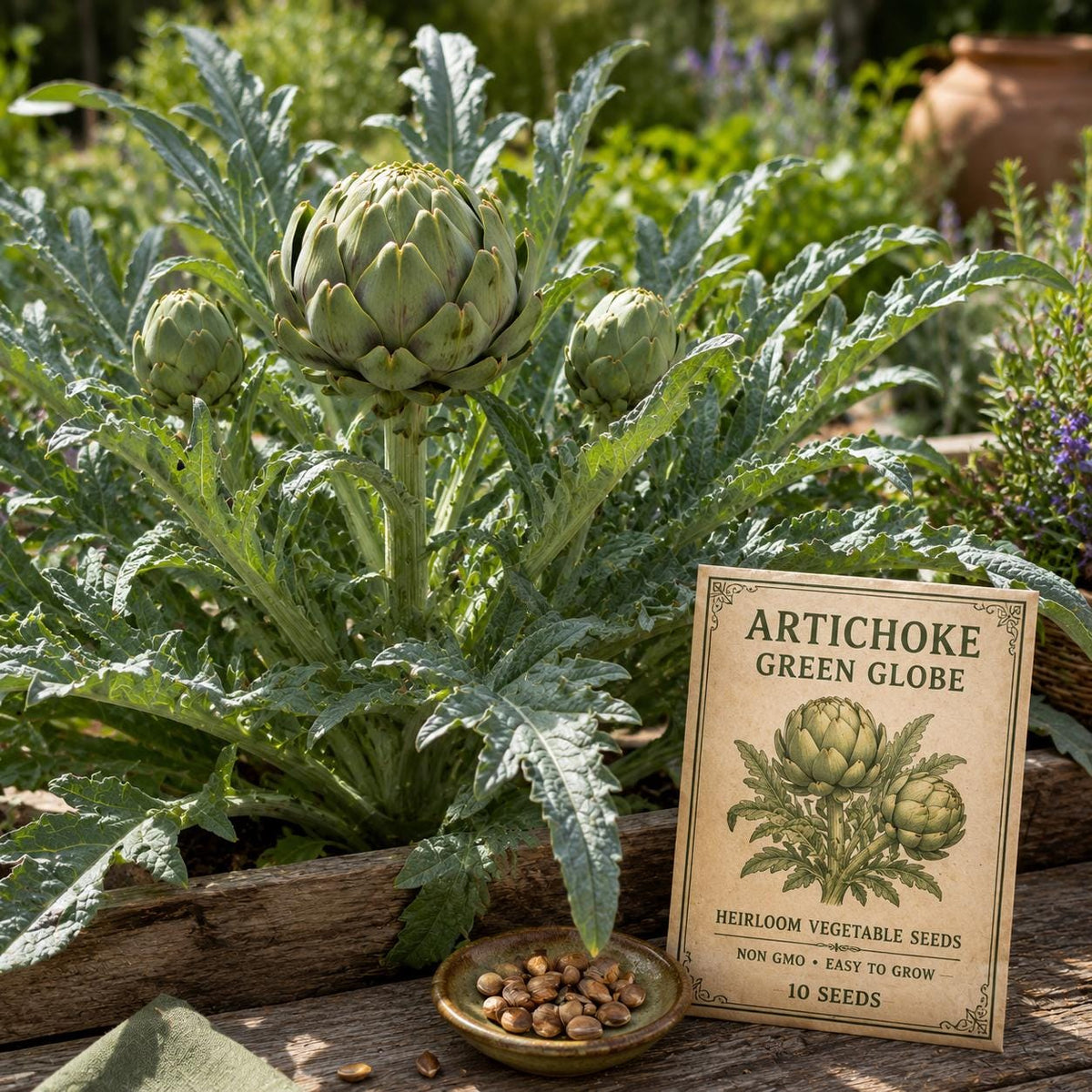 Green Globe Artichoke Seeds | Heirloom Vegetable Garden Plant (10 Seeds)