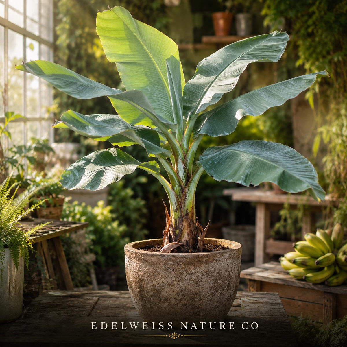 Ice Cream Banana Plant - Blue Java Musa Starter Live Tropical Plant