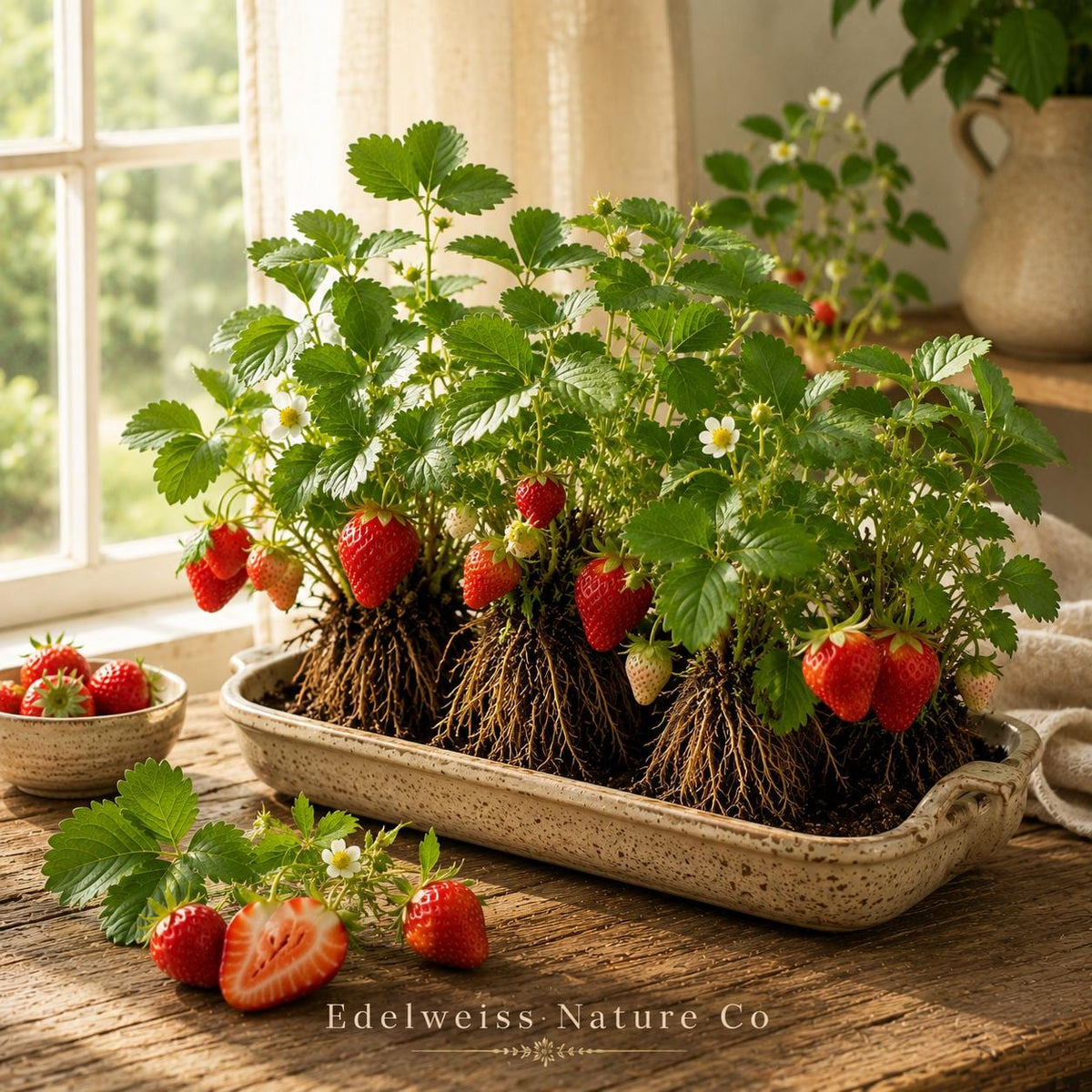 20 Seascape Everbearing Strawberry Bare Roots | Fragaria x ananassa Live Plants