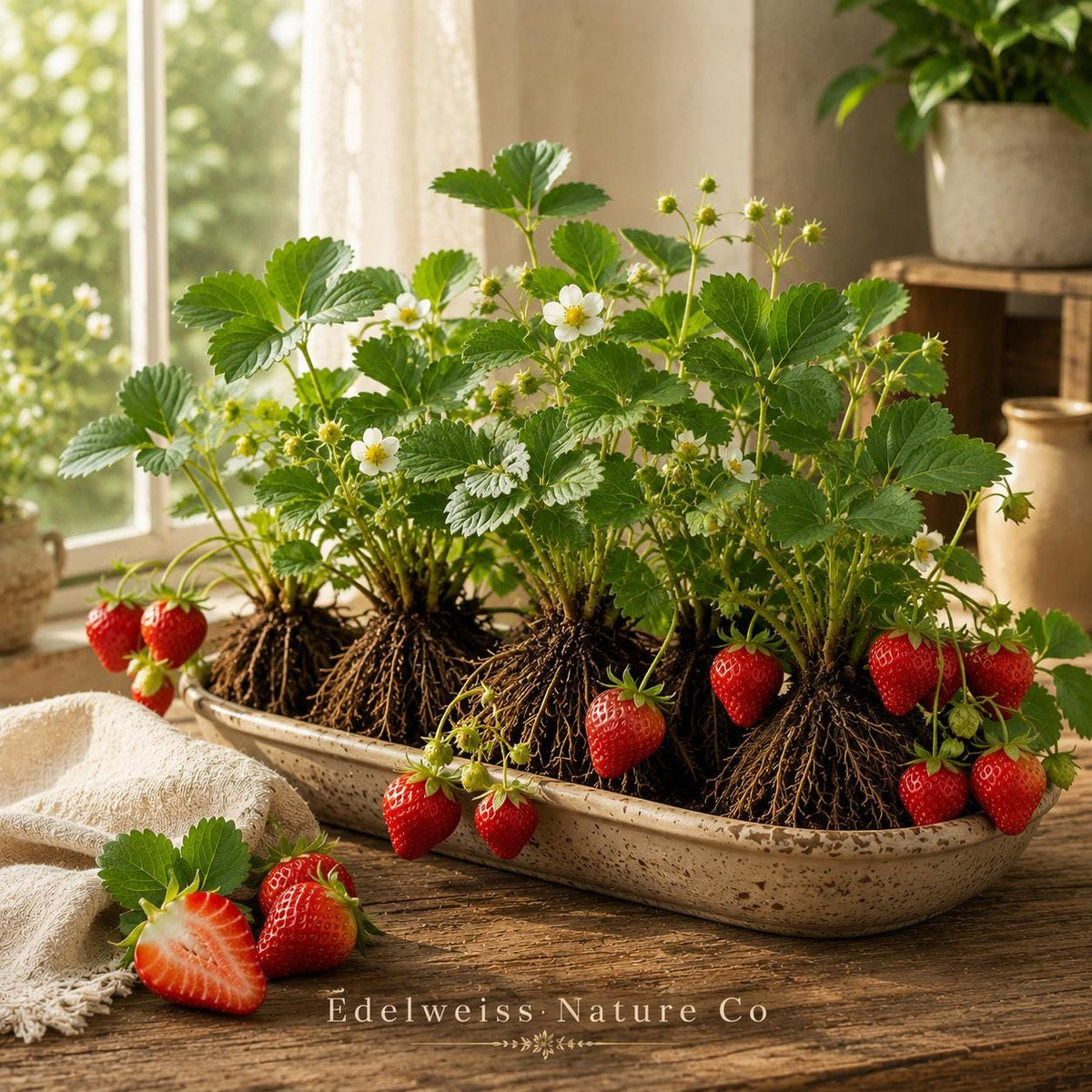 20 Earliglow Strawberry Bare Roots – Springbearing Fragaria × ananassa Plants for Edible Berry Gardens