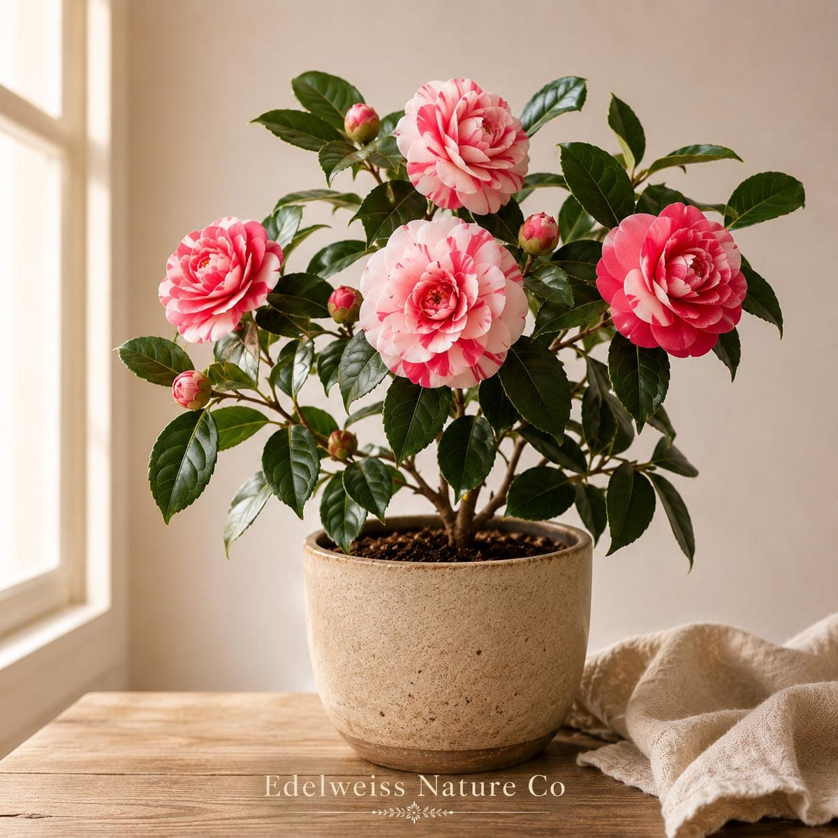 1 Otome Camellia Japonica Live Starter Plant | Evergreen Ornamental Shrub