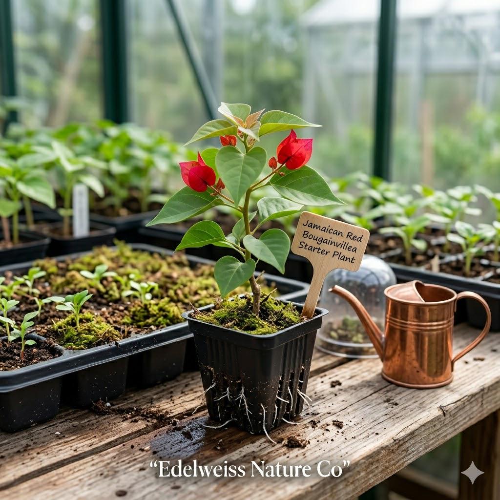 1 Jamaican Red Bougainvillea Starter Plant | Tropical Flowering Vine