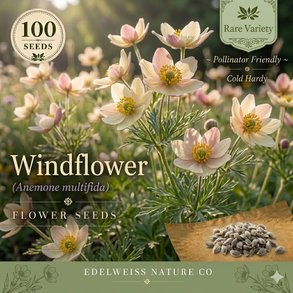 Anemone Multifida Seeds – 100 Windflower Native Red White Wildflower Perennial