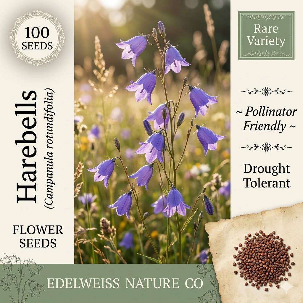 Campanula Rotundifolia Seeds – 100 Harebells – Blue Bellflower Native Wildflower
