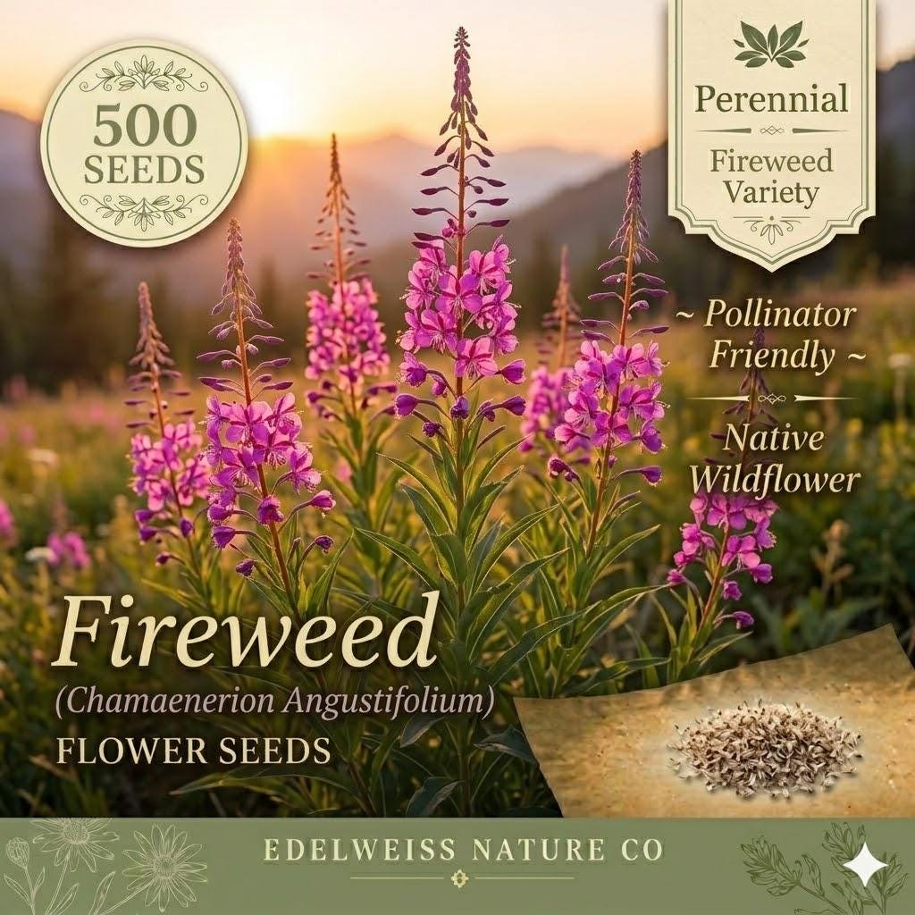 Fireweed Seeds – 500 Chamaenerion angustifolium Wildflower Seeds for Planting