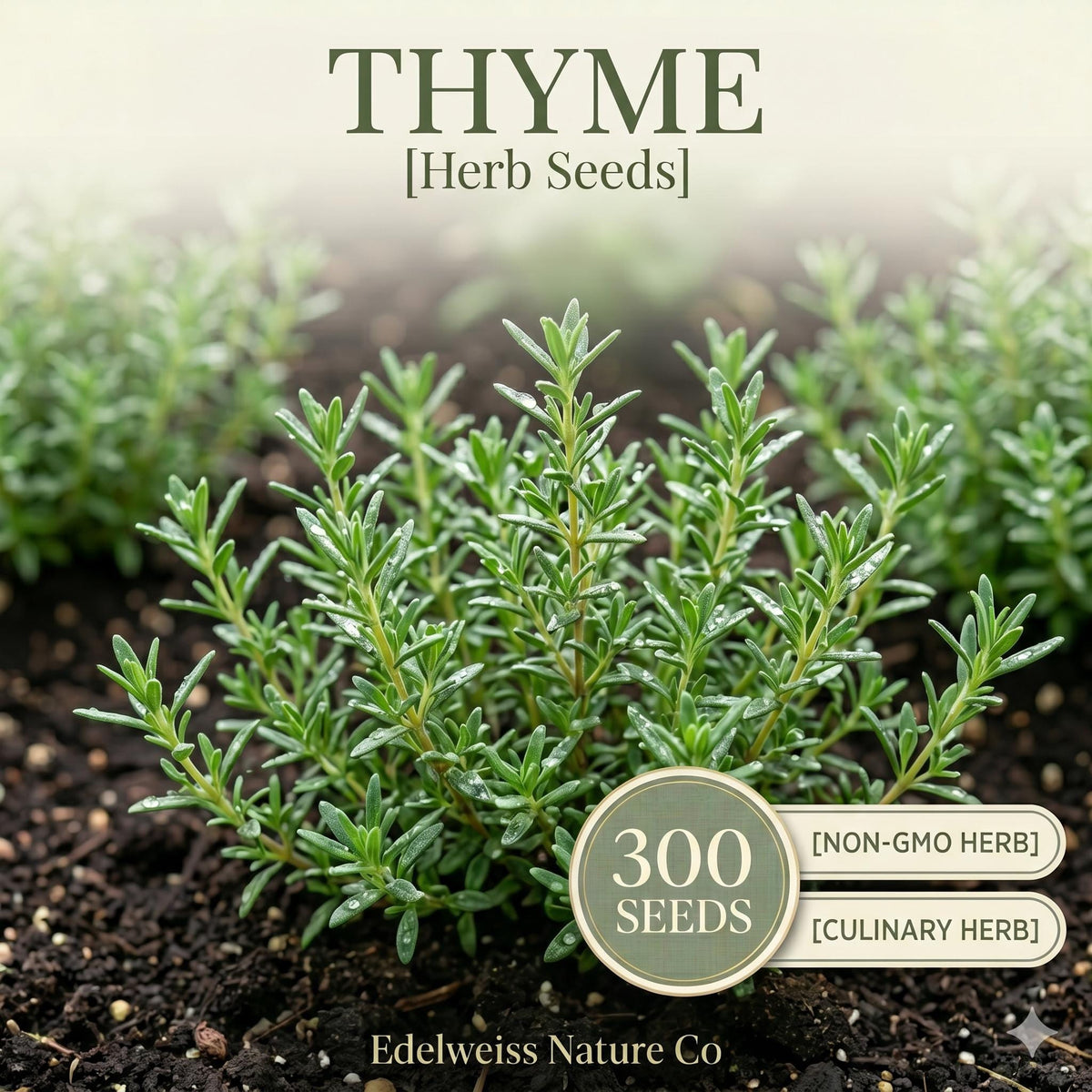 Thyme Seeds – 300 Heirloom Culinary Herb Seeds for Garden & Container Growing