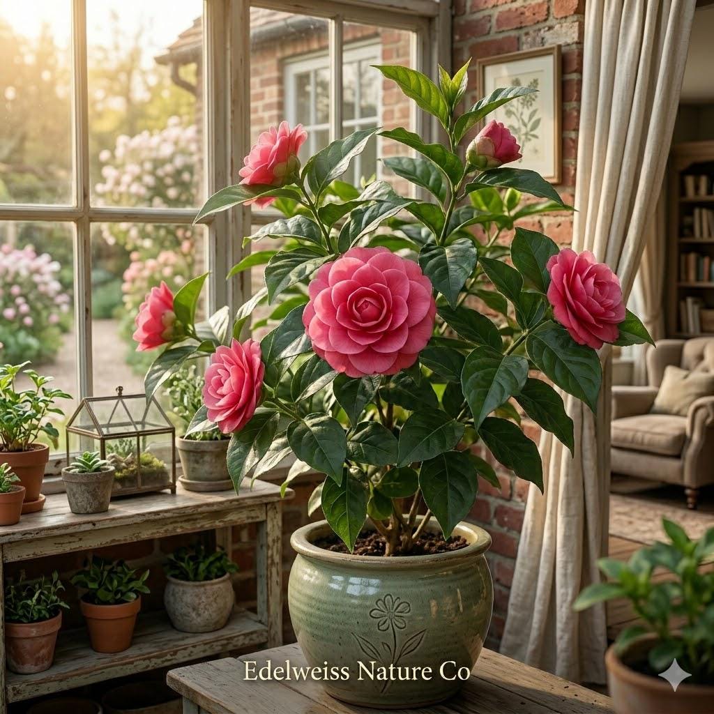 1 April Kiss Camellia Japonica Starter Plant | Evergreen Flowering Shrub for Shade Gardens