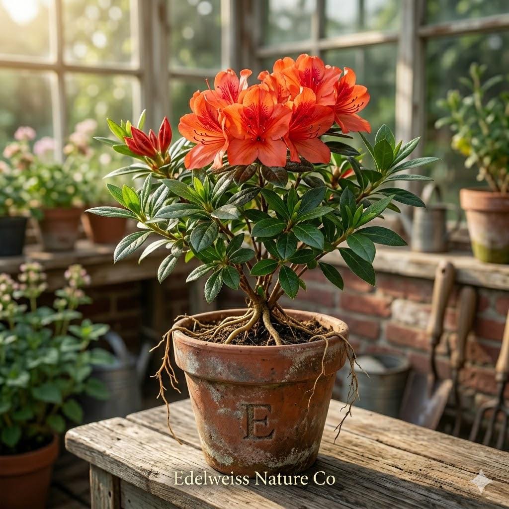 Fireball Azalea Rhododendron Starter Plant | Vibrant Flowering Shrub Live Plant