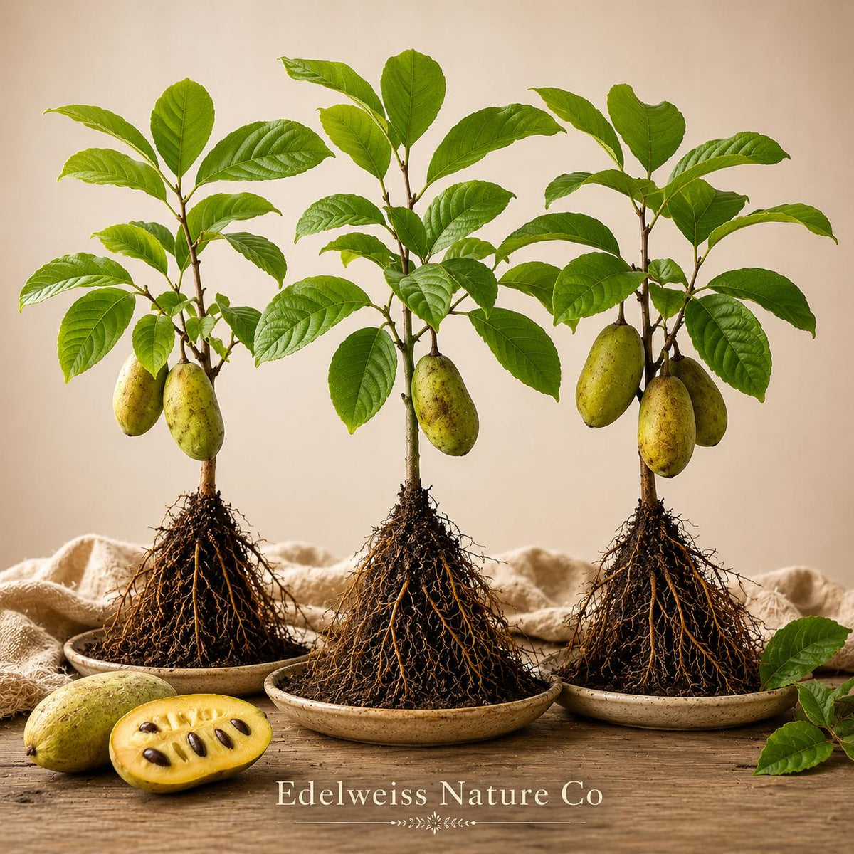 Pawpaw Tree Live Plants – Asimina triloba Bare Root Fruit Trees for Native Edible Gardens