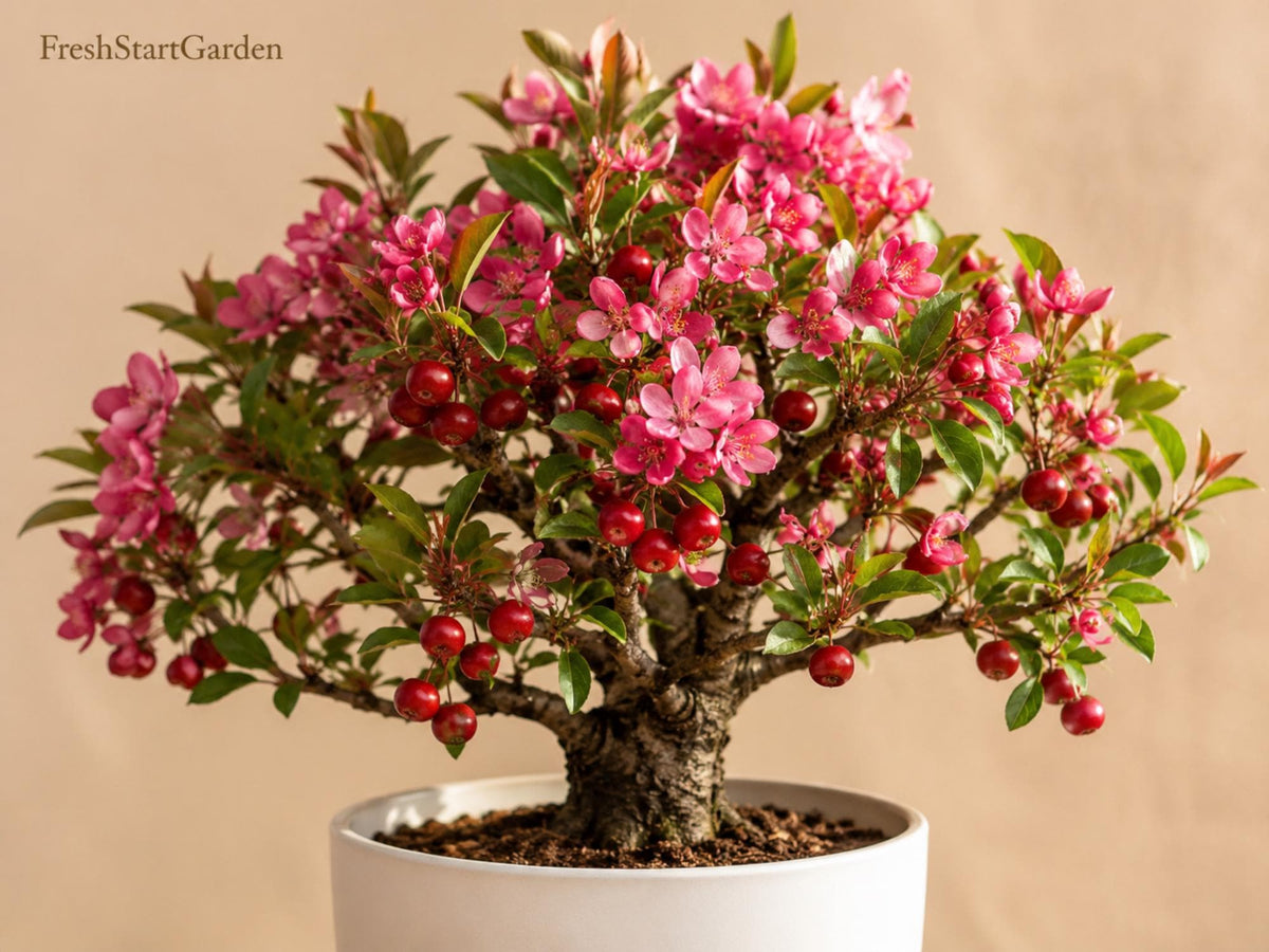 1 Roselow Crabapple Rooted Plant - Malus Flowering Wildlife Tree