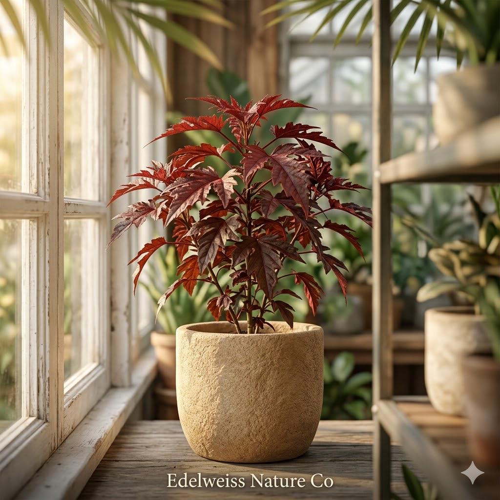 Mahogany Splendor Red Leaf Hibiscus Rooted Starter Plant | Hardy Ornamental Hibiscus