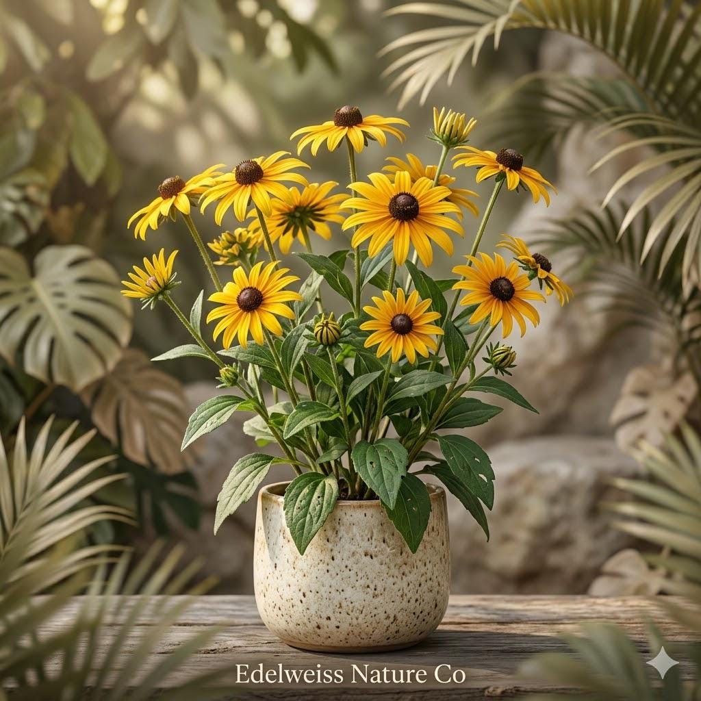 5 Black Eyed Susan Bare Root Plants | Rudbeckia Wildflower Perennial | Yellow Pollinator Garden Flowers