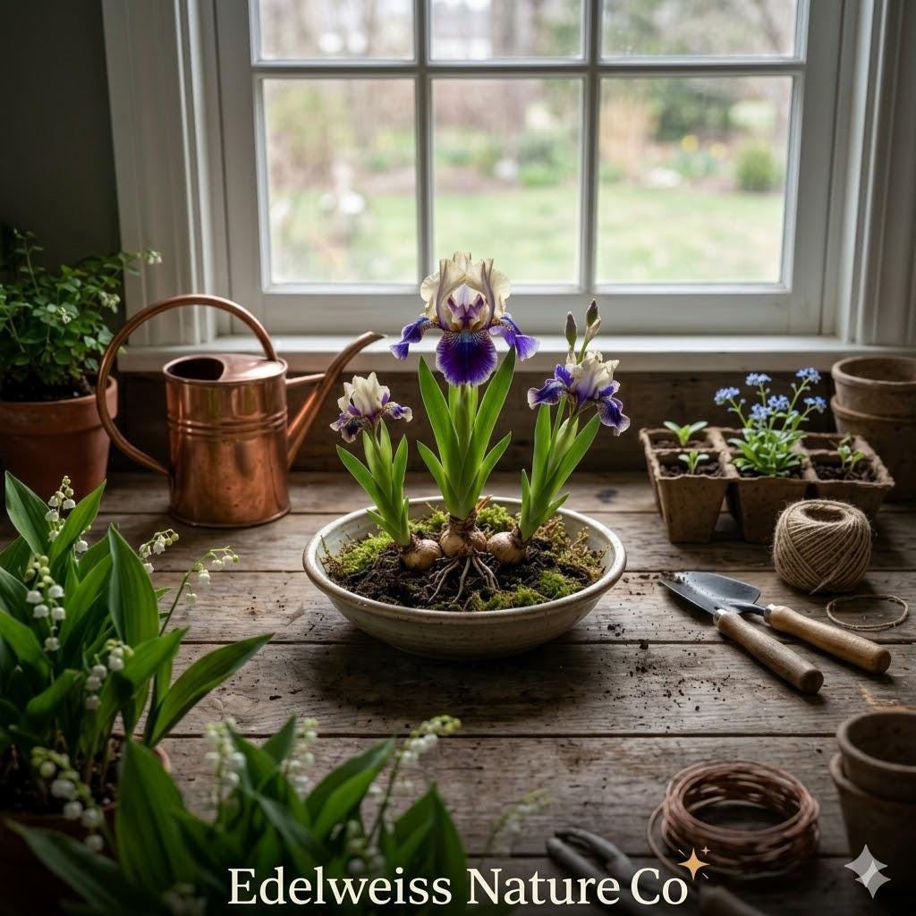 10 Dwarf Crested Iris Bare Root Plants - Woodland Wildflower Perennial Ground Cover