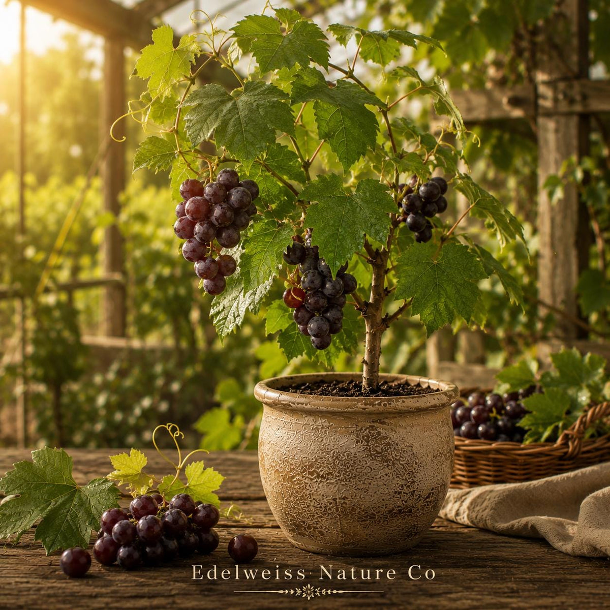 1 Muscadine Grape Starter Plant – Heirloom Vitis Rotundifolia Vine (1 Bare Root)