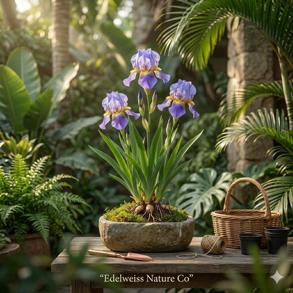 3 Dwarf Crested Iris Bare Root Plants | Iris Cristata Native Wildflower Ground Cover