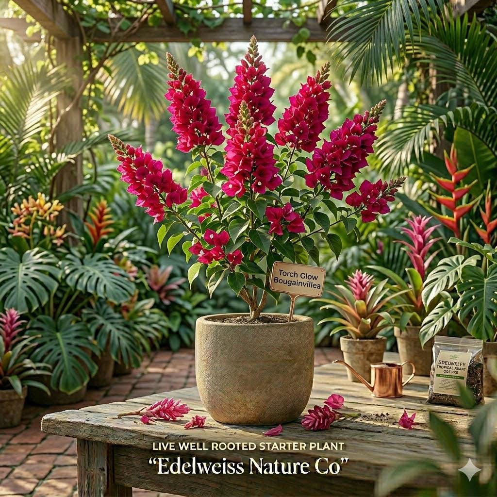 Torch Glow Bougainvillea Starter Plant | Tropical Flowering Shrub Live Plant