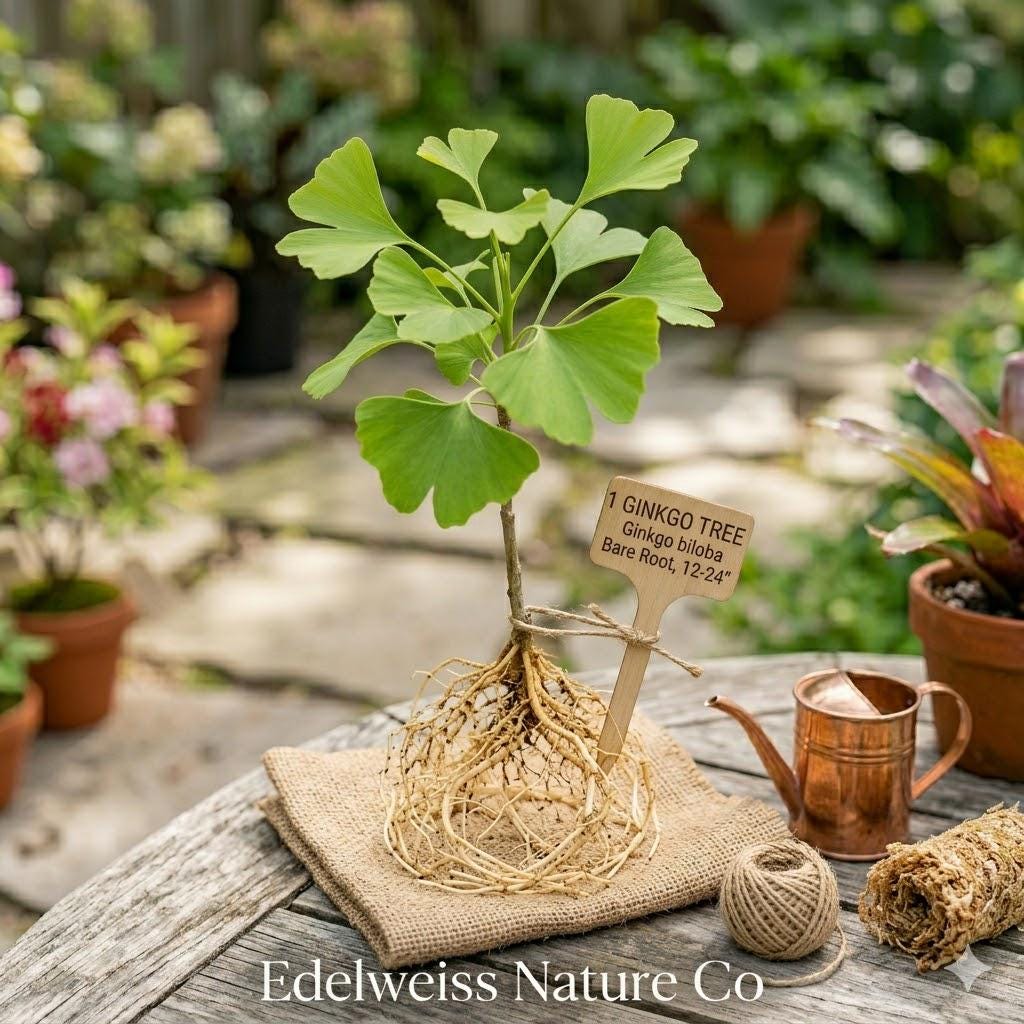 1 Ginkgo Biloba Tree | Maidenhair Live Plant for Ornamental Fall Color (Bare Root)