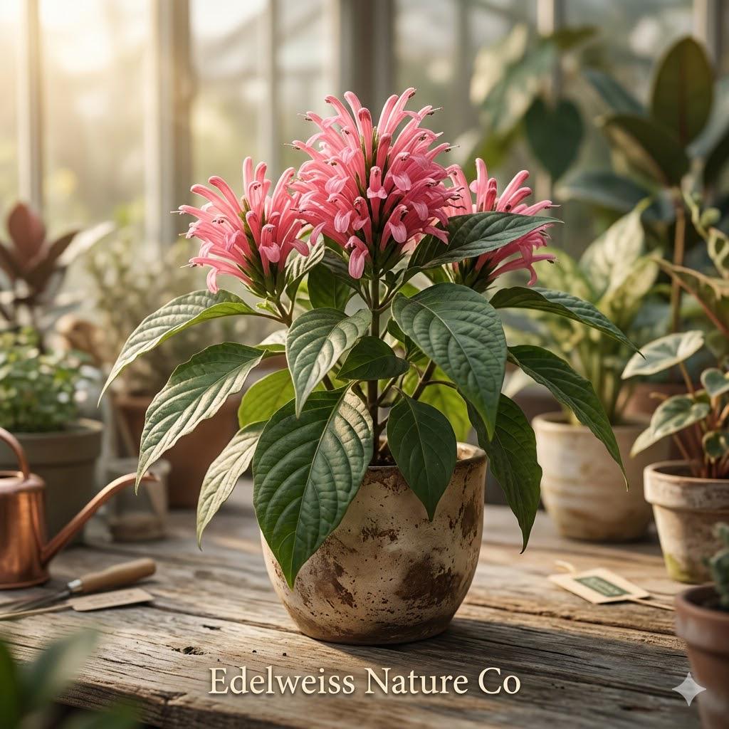 Pink Flamingo Justicia Carnea Starter Plant | Brazilian Plume Tropical Flower