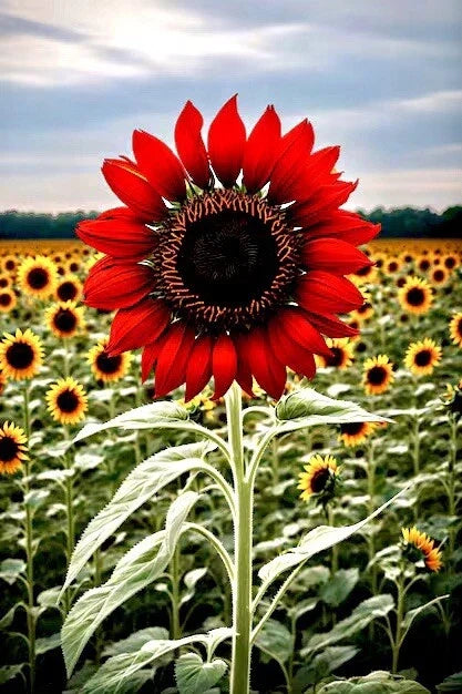 Red Sun Sunflower Seeds | 30+ Non-GMO Heirloom Flower Seeds | Beautiful Tall Variety | Helianthus annuus