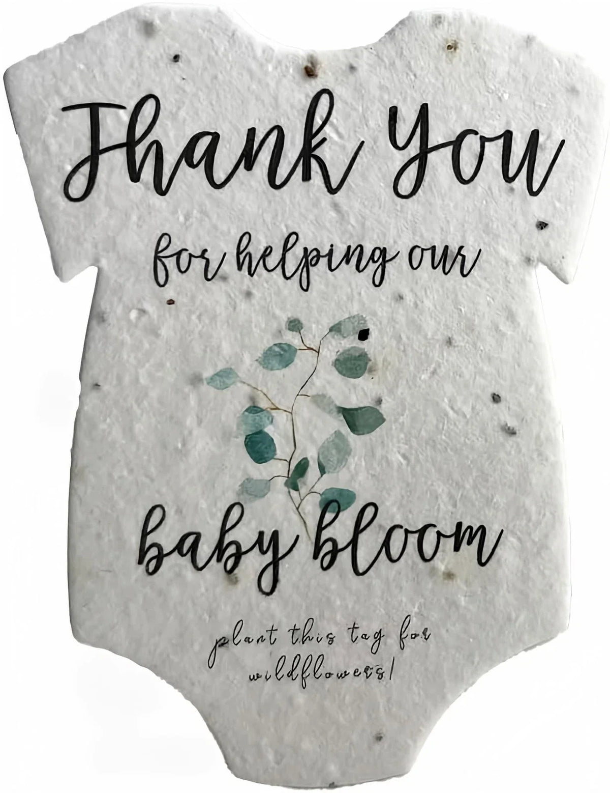 Wildflower Seed Paper Set of 12 Eco-Friendly Plantable Baby Bodysuits - Cotton, Nature-Inspired, Sustainable Gifts