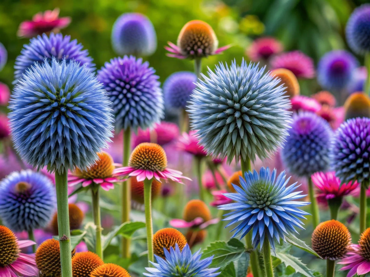 Big Blue Globe Thistle Seeds 50 Count Echinops ritro Easy to Grow Home Grown USA